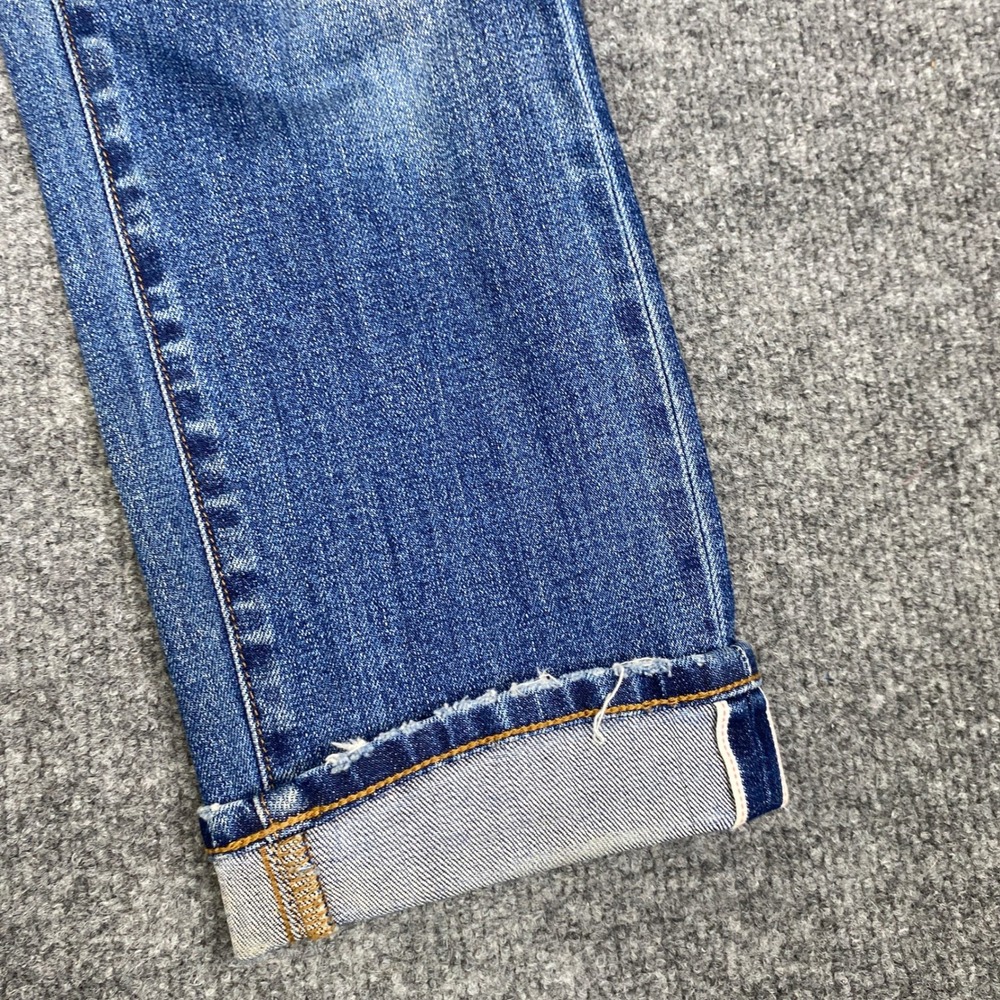 Madewell Classic Straight Jeans Blue High Rise Raw Hem AA614 Size 26 Selvedge - Picture 2 of 10